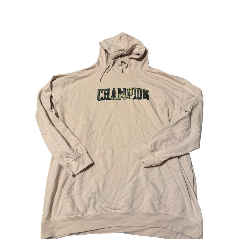 Champion Mens 4XLT Tan Camo Logo Pullover Hoodie Big & Tall Fleece Sweatshirt